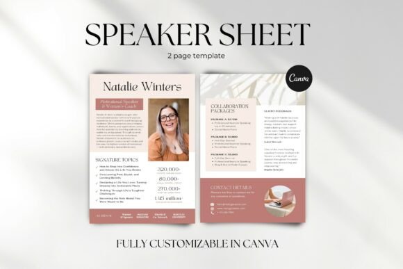Download Speaker Sheet Template Canva - Premium Resources